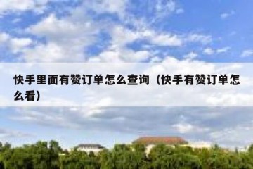 快手里面有赞订单怎么查询（快手有赞订单怎么看）