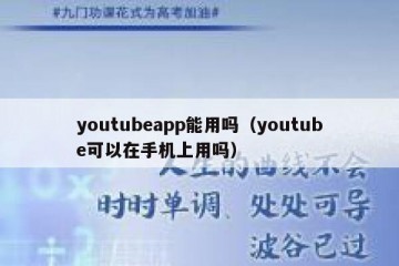 youtubeapp能用吗（youtube可以在手机上用吗）