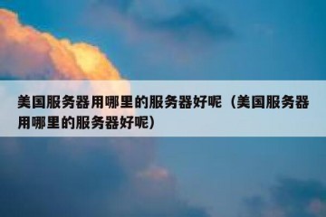 美国服务器用哪里的服务器好呢（美国服务器用哪里的服务器好呢）