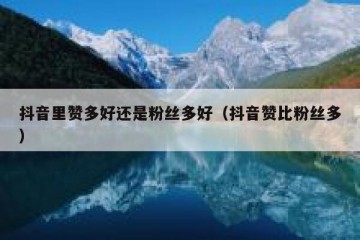 抖音里赞多好还是粉丝多好（抖音赞比粉丝多）