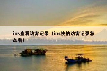 ins查看访客记录（ins快拍访客记录怎么看）