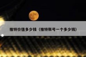 推特价值多少钱（推特账号一个多少钱）