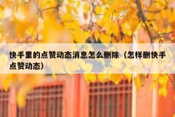 快手里的点赞动态消息怎么删除（怎样删快手点赞动态）