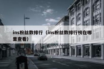 ins粉丝数排行（ins粉丝数排行榜在哪里查看）