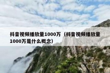 抖音视频播放量1000万（抖音视频播放量1000万是什么概念）