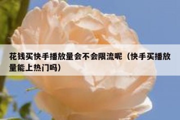花钱买快手播放量会不会限流呢（快手买播放量能上热门吗）