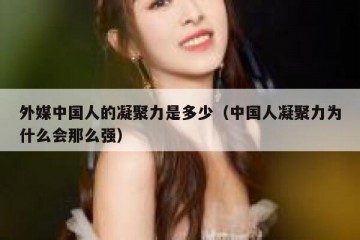 外媒中国人的凝聚力是多少（中国人凝聚力为什么会那么强）