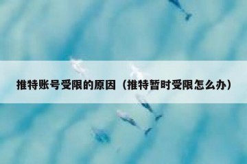 推特账号受限的原因（推特暂时受限怎么办）