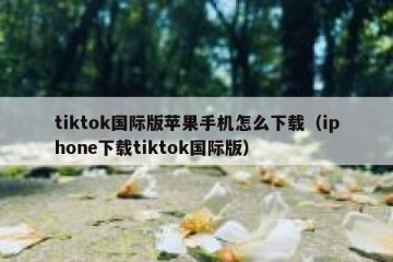 tiktok国际版苹果手机怎么下载（iphone下载tiktok国际版）