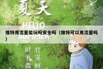 推特用流量能玩吗安全吗（推特可以用流量吗）