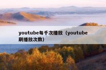 youtube每千次播放（youtube刷播放次数）