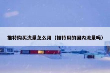 推特购买流量怎么用（推特用的国内流量吗）