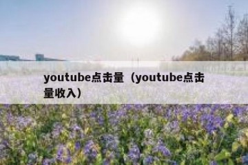 youtube点击量（youtube点击量收入）