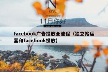 facebook广告投放全流程（独立站运营和facebook投放）