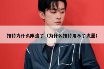 推特为什么限流了（为什么推特用不了流量）