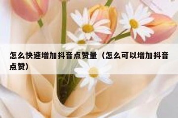 怎么快速增加抖音点赞量（怎么可以增加抖音点赞）