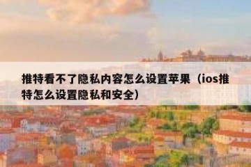 推特看不了隐私内容怎么设置苹果（ios推特怎么设置隐私和安全）
