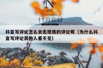 抖音写评论怎么会出现我的评论呢（为什么抖音写评论其他人看不见）