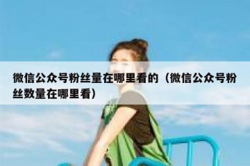 微信公众号粉丝量在哪里看的（微信公众号粉丝数量在哪里看）