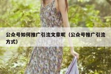 公众号如何推广引流文章呢（公众号推广引流方式）