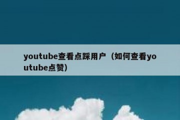 youtube查看点踩用户（如何查看youtube点赞）