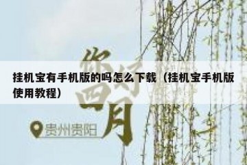 挂机宝有手机版的吗怎么下载（挂机宝手机版使用教程）