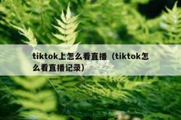 tiktok上怎么看直播（tiktok怎么看直播记录）