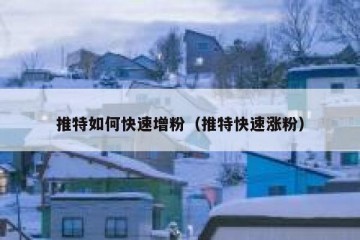 推特如何快速增粉（推特快速涨粉）