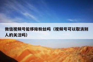 微信视频号能移除粉丝吗（视频号可以取消别人的关注吗）