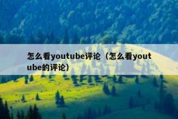 怎么看youtube评论（怎么看youtube的评论）