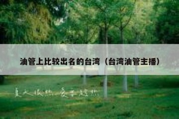 油管上比较出名的台湾（台湾油管主播）