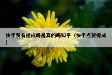 快手赞有提成吗是真的吗知乎（快手点赞提成）