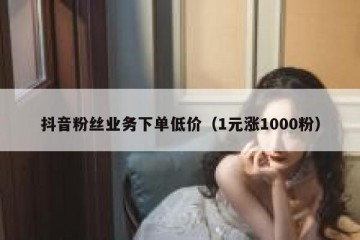 抖音粉丝业务下单低价（1元涨1000粉）