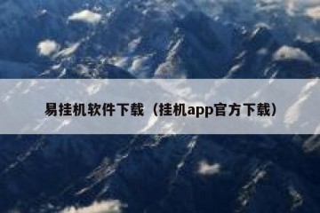 易挂机软件下载（挂机app官方下载）