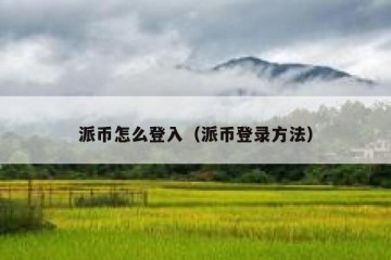 派币怎么登入（派币登录方法）
