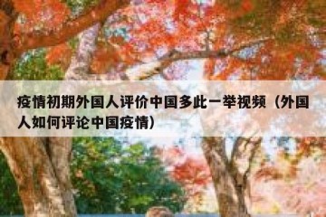 疫情初期外国人评价中国多此一举视频（外国人如何评论中国疫情）