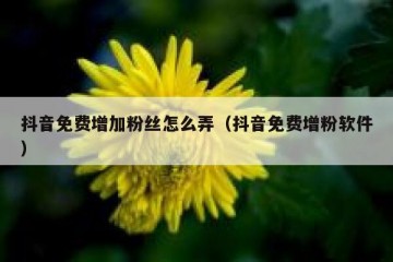 抖音免费增加粉丝怎么弄（抖音免费增粉软件）