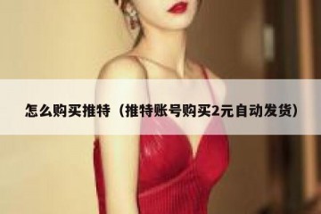 怎么购买推特（推特账号购买2元自动发货）