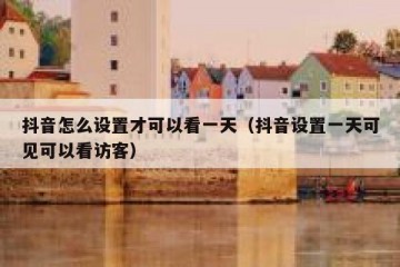 抖音怎么设置才可以看一天（抖音设置一天可见可以看访客）
