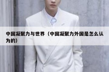中国凝聚力与世界（中国凝聚力外国是怎么认为的）