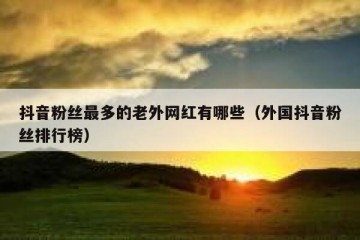 抖音粉丝最多的老外网红有哪些（外国抖音粉丝排行榜）