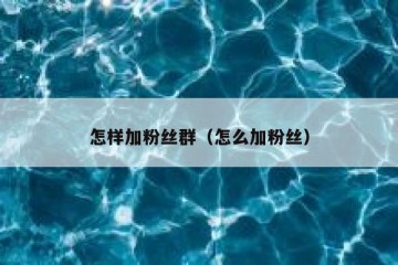 怎样加粉丝群（怎么加粉丝）