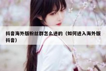抖音海外版粉丝群怎么进的（如何进入海外版抖音）