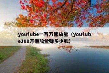 youtube一百万播放量（youtube100万播放量赚多少钱）