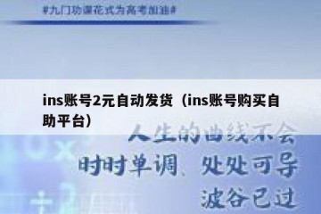ins账号2元自动发货（ins账号购买自助平台）
