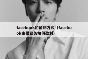 facebook的盈利方式（facebook主要业务如何盈利）