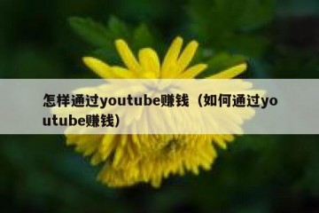 怎样通过youtube赚钱（如何通过youtube赚钱）