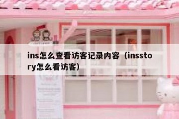 ins怎么查看访客记录内容（insstory怎么看访客）