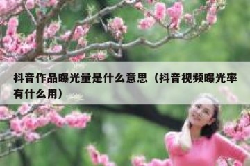 抖音作品曝光量是什么意思（抖音视频曝光率有什么用）