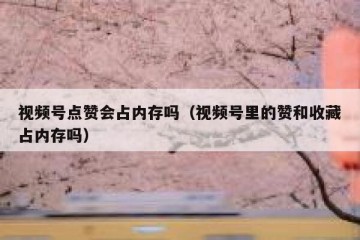 视频号点赞会占内存吗（视频号里的赞和收藏占内存吗）